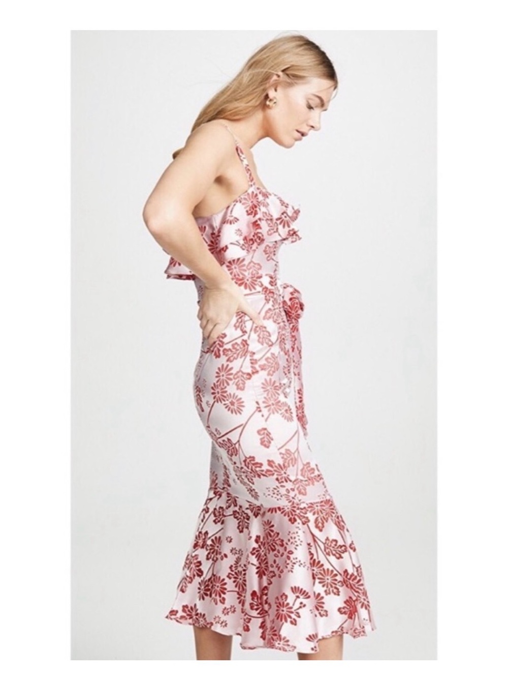 LIKELY Women’s Floral Madeline Dress in Red/pink floral burnout size 0